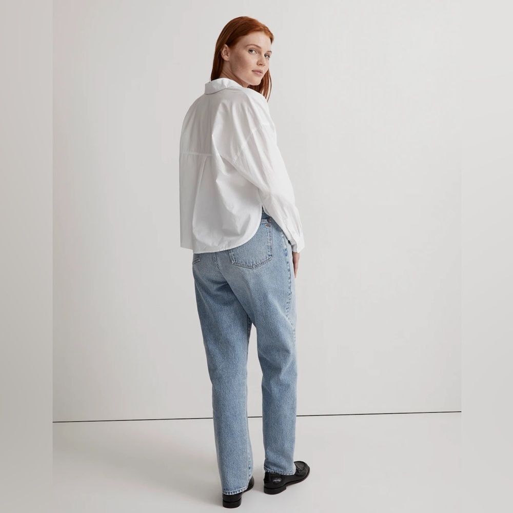 Madewell NWT Signature Poplin Hartfield Crop Shirt Cotton Size Large in Eyelet - Picture 4 of 8
